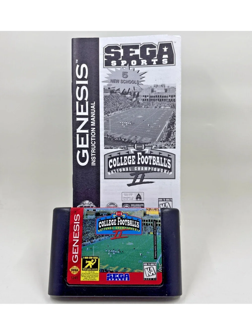 Sega Genesis Game - College Football National Championship with Manual -TESTED